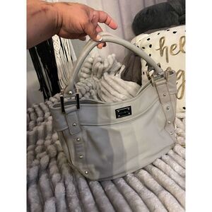 Patrick cox grey leather saddle/hobo handbag purse pocketbook bag